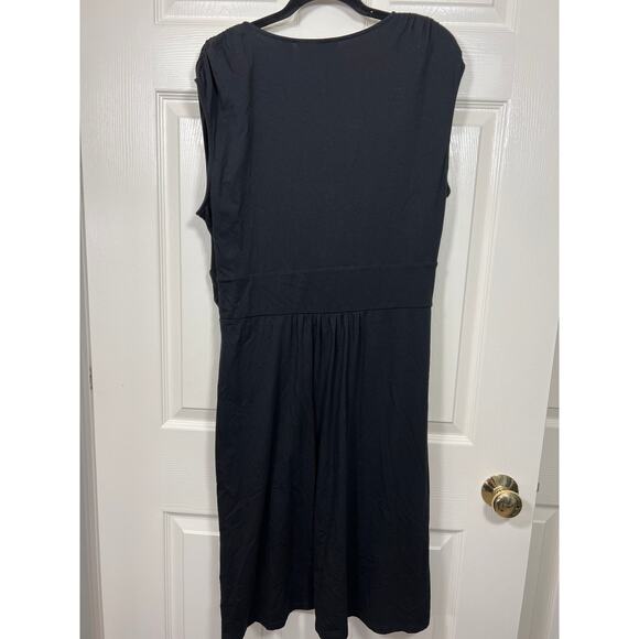 Lands End Faux Wrap Knee Length Cap Sleeve Summer Stretch Dress XL / 18 - Picture 4 of 8